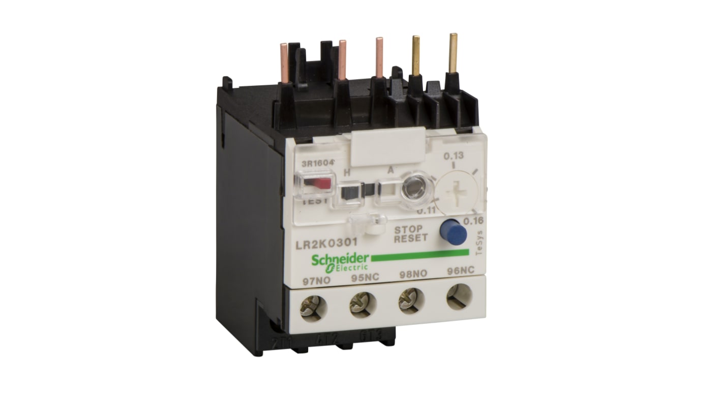 Relè di sovraccarico Schneider Electric LR2K0305, 1 NO + 1 NC, corrente nominale 10 A, protezione motore, grado IP2x.