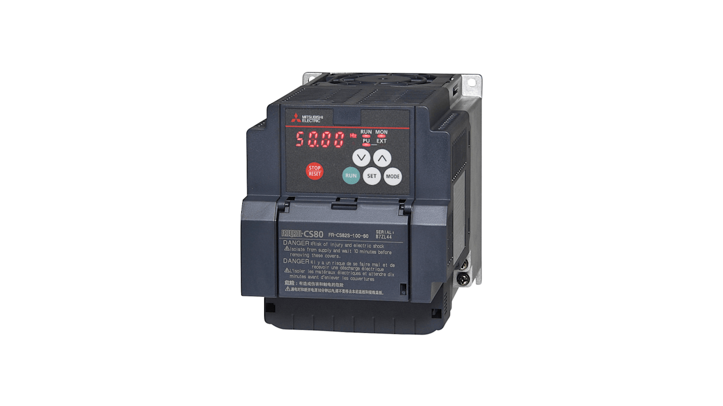 Mitsubishi Electric 325719, inverter monofase 2,2 kW, 120 Hz, design compatto, per motori a induzione, grado di protezione IP20.