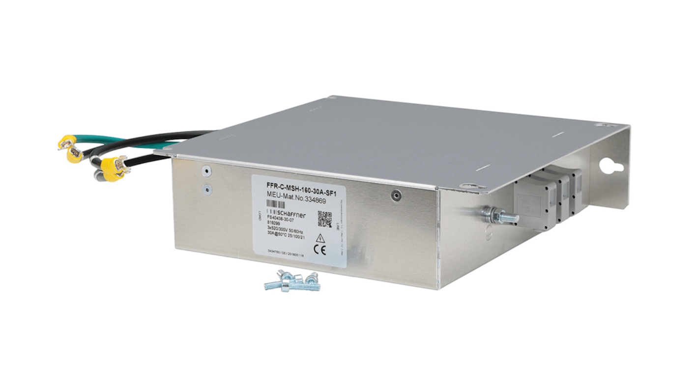 Kit filtro EMC Mitsubishi Electric 334869 per riduzione del rumore, compatibile con FR-CS84-120–160, montaggio su piedino.