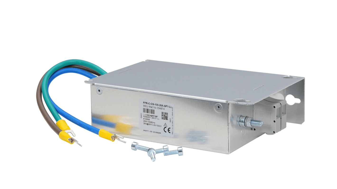 Kit filtro EMC Mitsubishi Electric 334874 per FR-CS82S-100, riduce il rumore radio, montaggio su piedino, conforme RoHS.