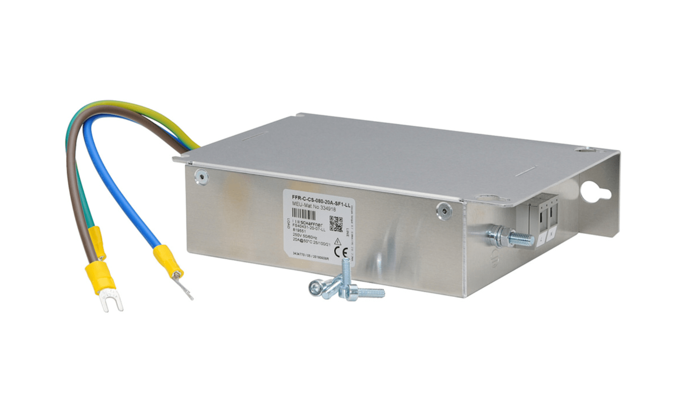 Kit filtro EMC Mitsubishi Electric 334918 per FR-CS82S-070, progettato per ridurre il rumore radio, montaggio su piedino.