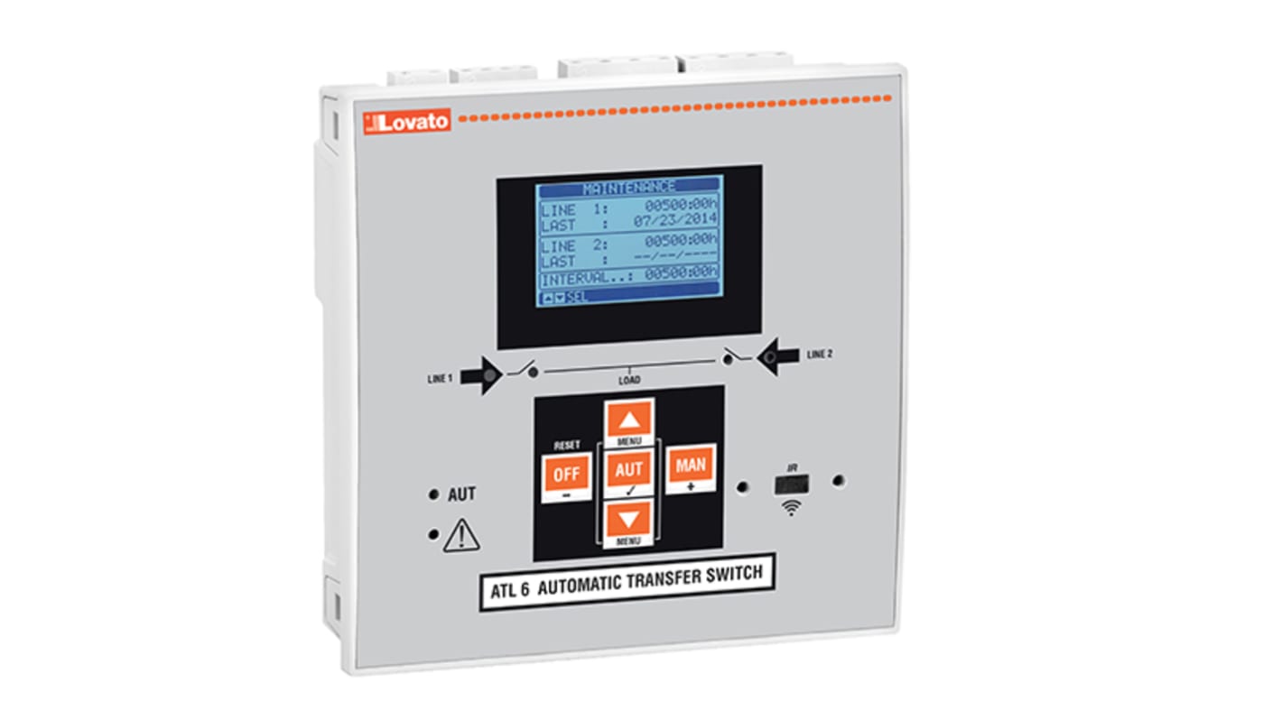 Controller Lovato ATL600 per interruttore di trasferimento automatico, 6 ingressi digitali, 7 uscite relè, tensione 110-230 V c.a.