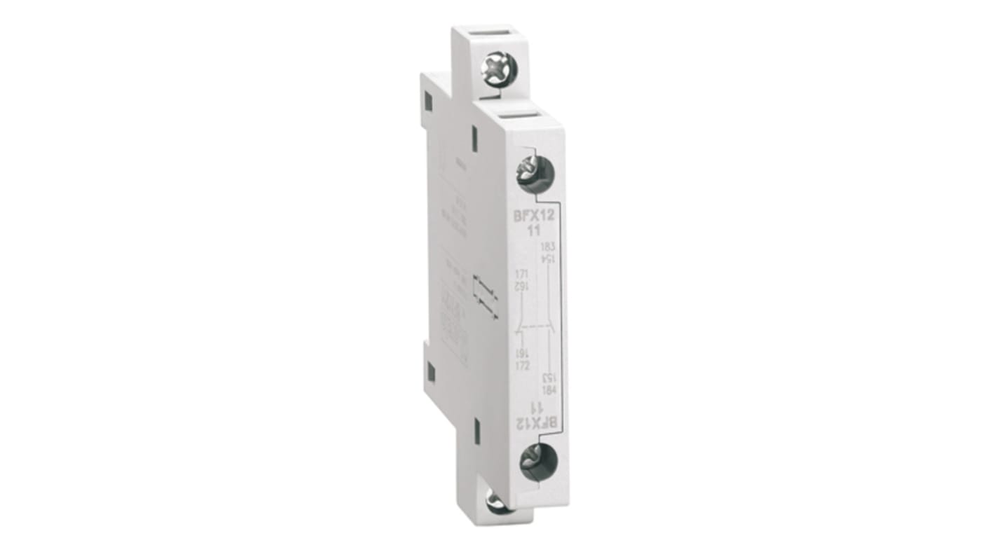 Contatto ausiliario Lovato BFX1202, 2NC, montaggio laterale, corrente nominale 10 A, per contattori serie BF.