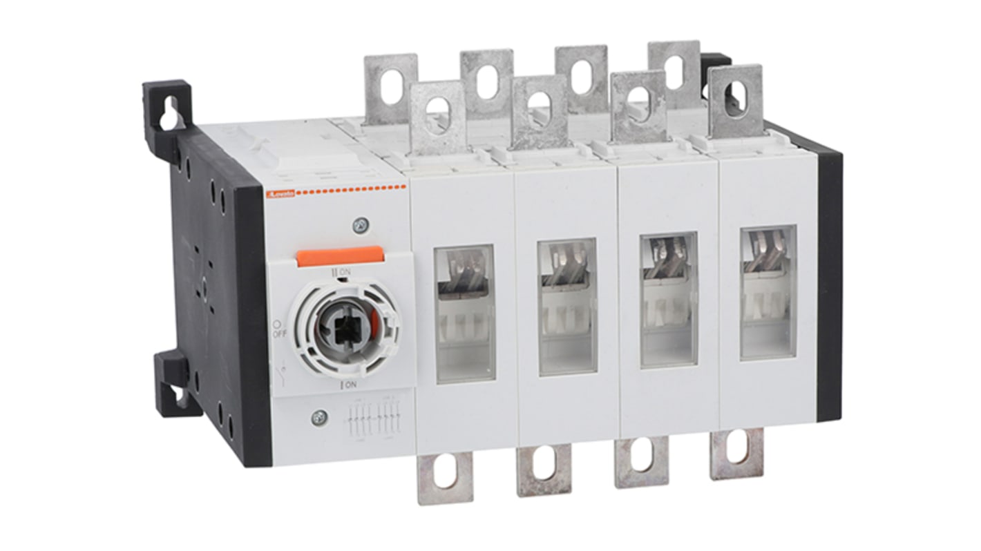 Interruttore Lovato GLC0320T4C1, 4 poli, montaggio a vite, corrente 320A, tensione 1000V, corpo compatto.