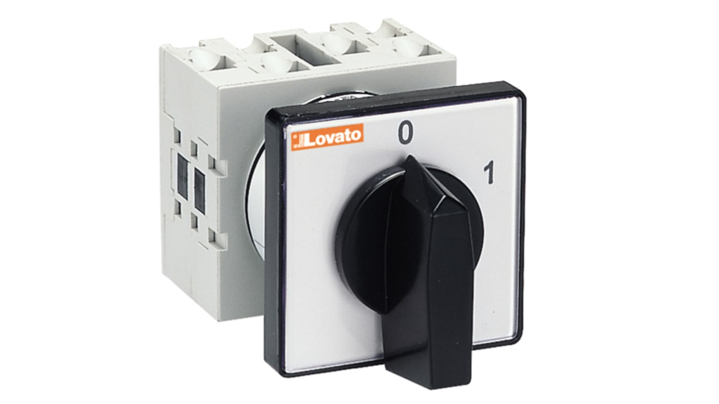 Interruttore camma rotante Lovato GX4092U, 4 poli, montaggio frontale, corrente 40A, grado di protezione IP20.