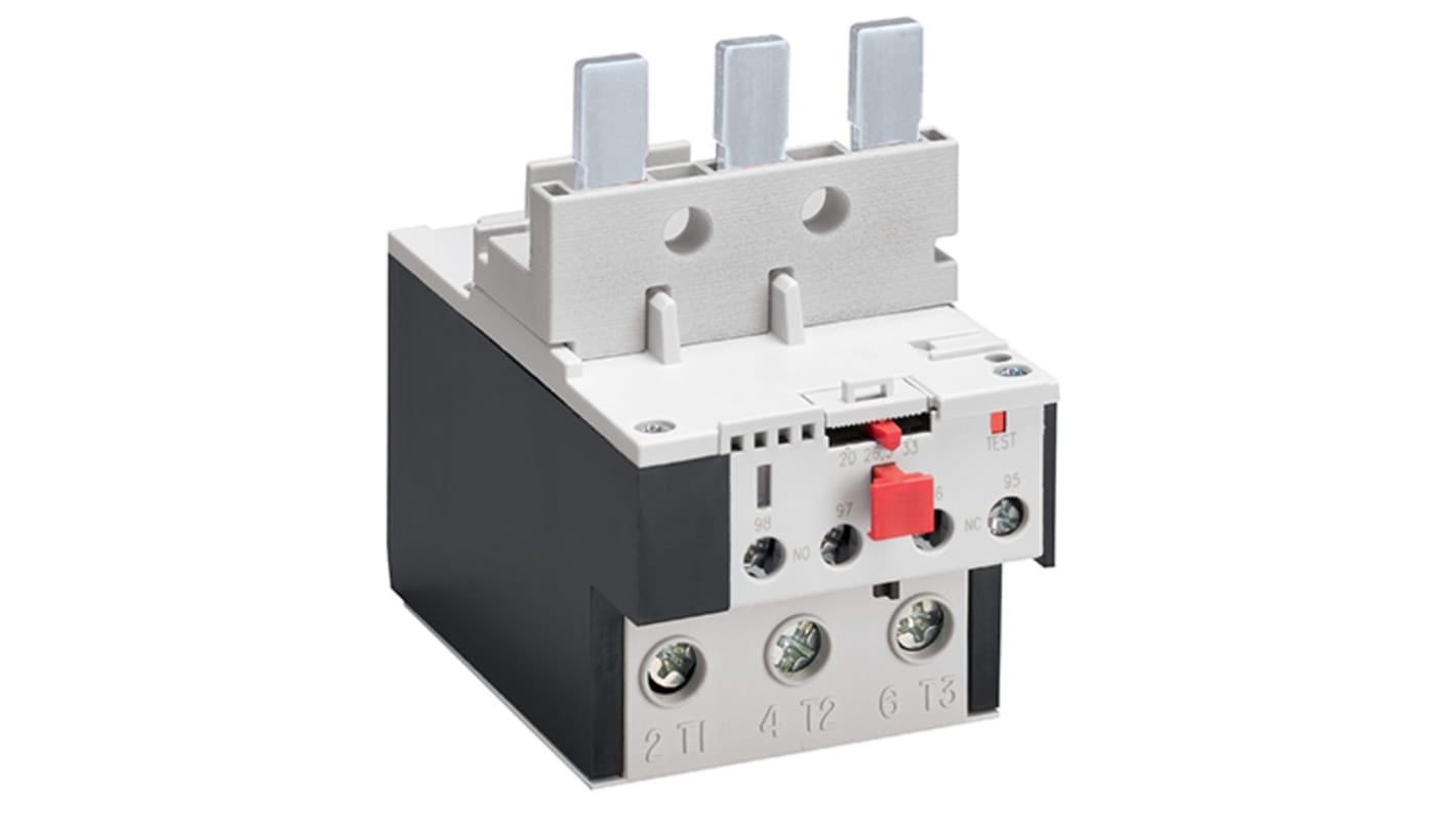 Relè di sovraccarico termico Lovato RF829500, carico FLC 95 A, autoalimentato, montaggio versatile, tensione di controllo 690 V.
