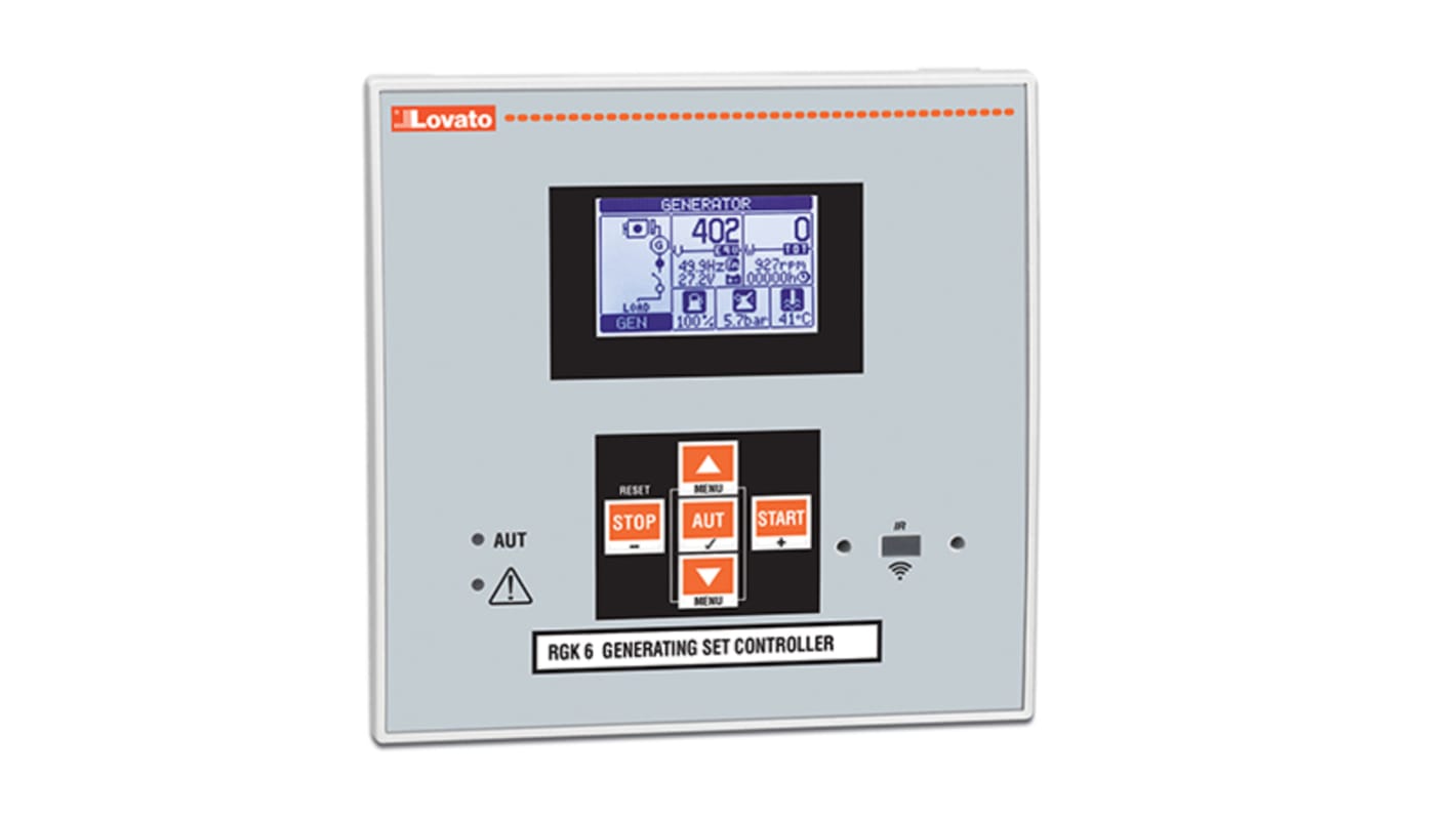 Misuratore digitale multifunzione Lovato RGK600 da pannello, display LCD retroilluminato, dimensioni 144x144 mm.