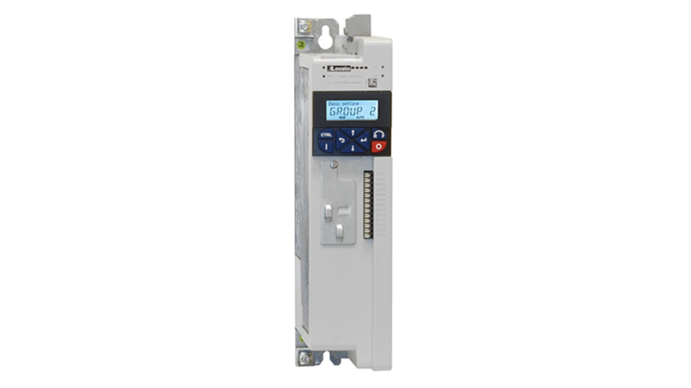Avviatore a velocità variabile Lovato VLA122A240, potenza 2,2 kW, tensione 240 V, frequenza 0-599 Hz, con interfaccia utente.