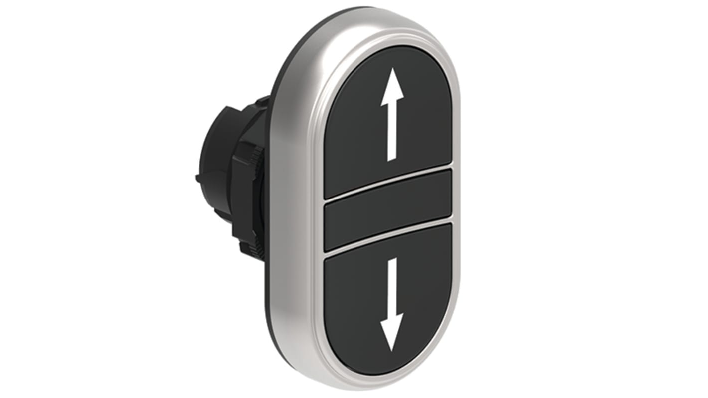 Attuatore pulsante Lovato LPCB7191, nero, con ritorno a molla, diametro foro 22 mm, grado di protezione IP66/IP67/IP69K.