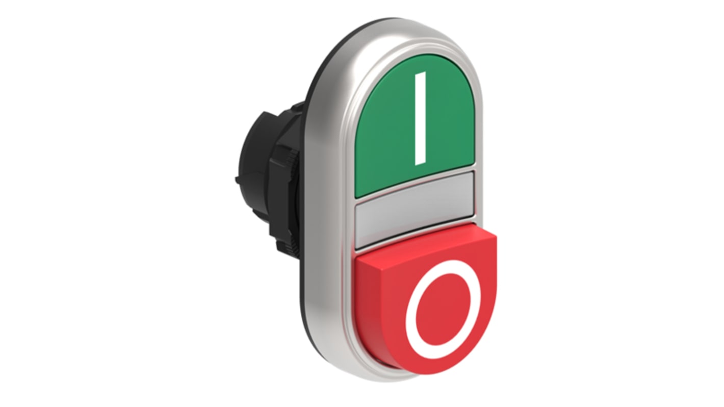 Pulsante Lovato LPCBL7223, ritorno a molla, attuatore bianco, diametro foro 22 mm, grado di protezione IP66/IP67/IP69K.
