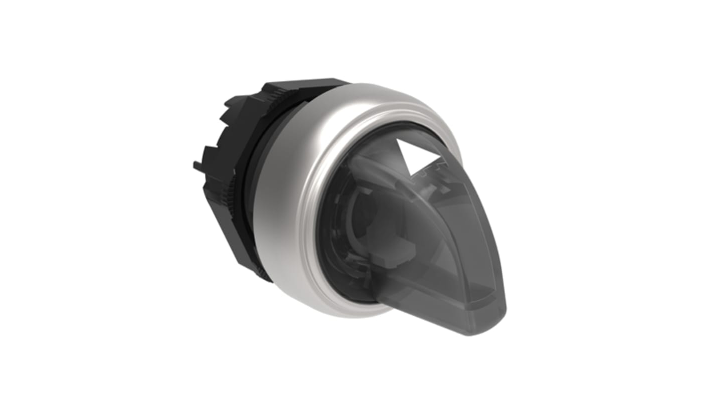 Selettore Lovato LPCSL1308, 3 posizioni, diametro 22mm, illuminato, plastica cromata, grado di protezione IP66/IP67/IP69K.