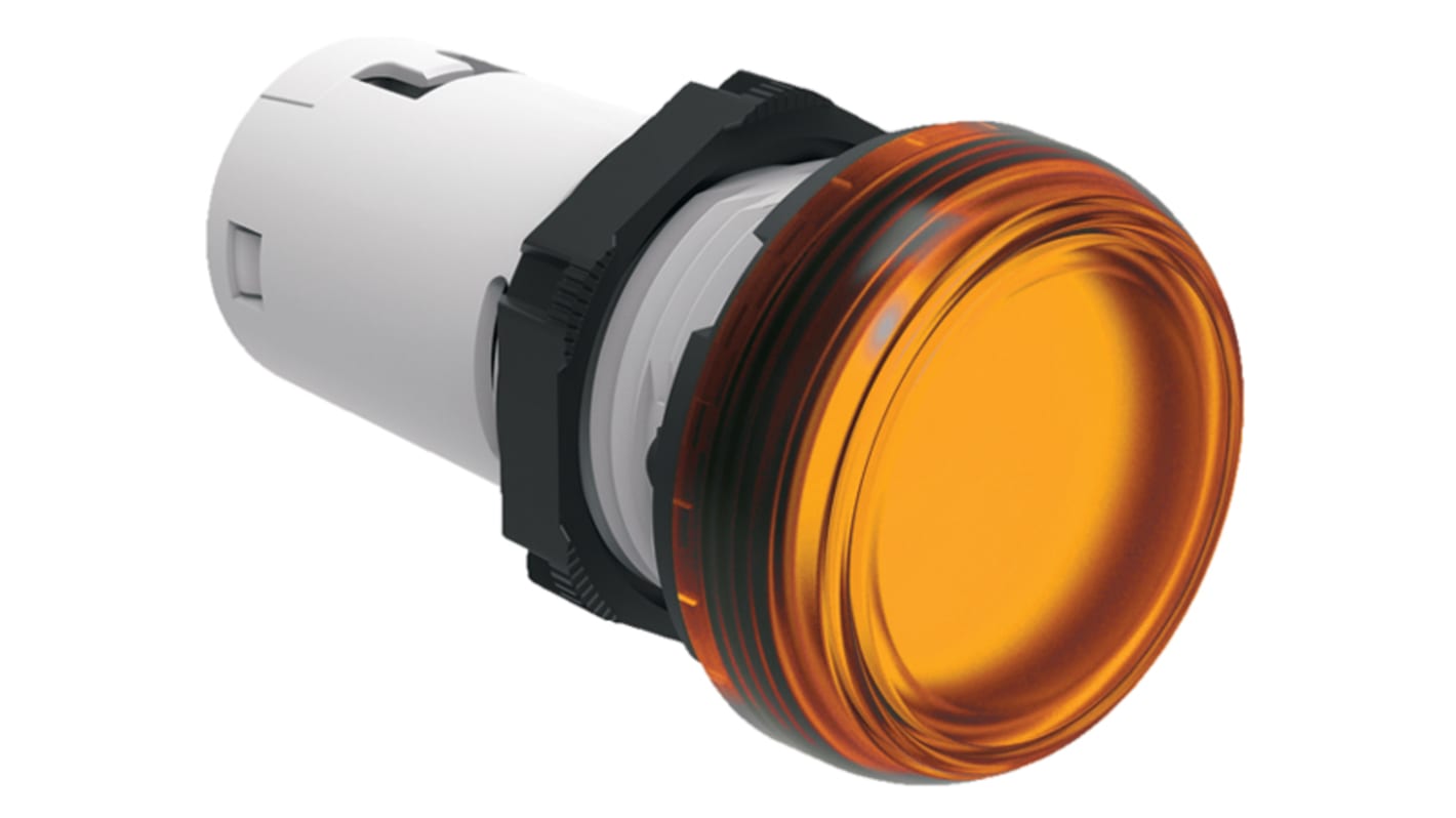 Spia LED Lovato LPMLA1, arancione, montaggio a pannello, foro 22mm, grado di protezione IP66/IP67/IP69K.