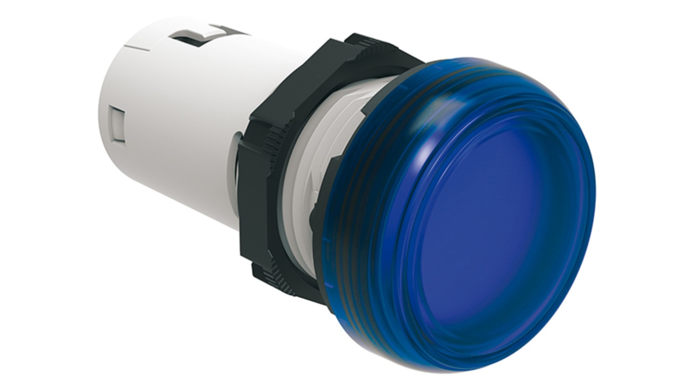 Spia LED blu Lovato LPMLM6, montaggio a pannello 22mm, grado di protezione IP66/IP67/IP69K, tensione 230V.