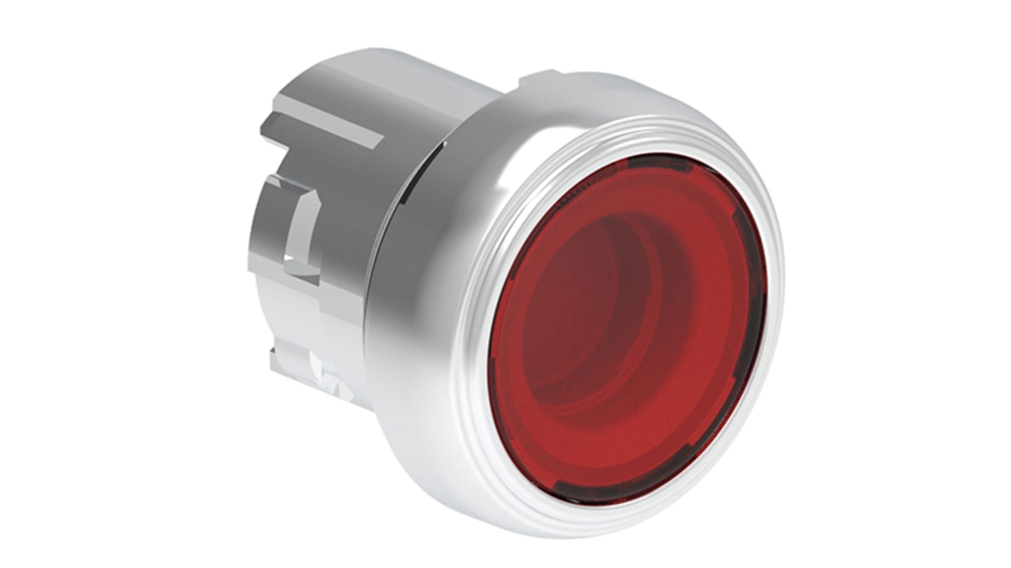 Pulsante instabile Lovato LPSBL104, rotondo, diametro foro 22 mm, rosso, plastica cromata, grado di protezione IP66/IP67/IP69K.