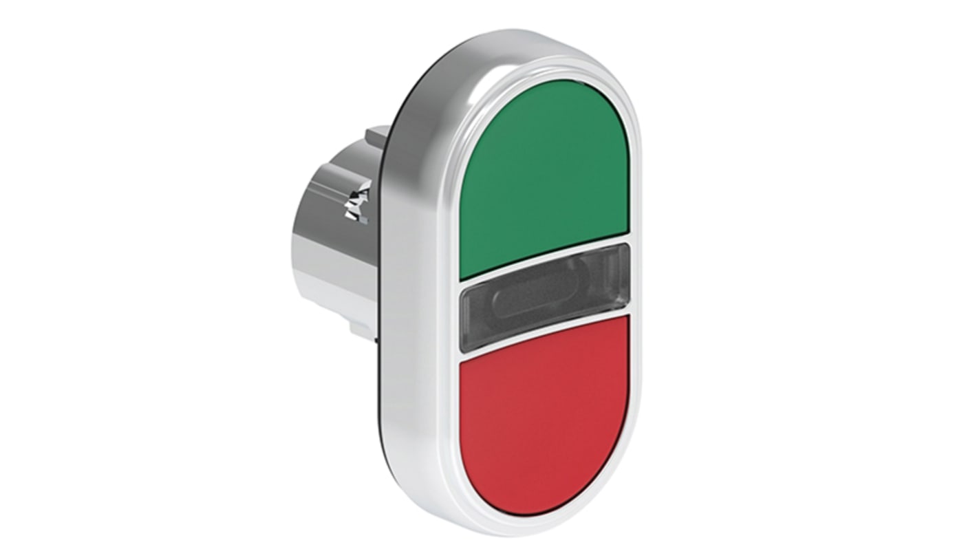 Pulsante instabile Lovato LPSBL7113, ovale, verde/rosso, diametro foro 22 mm, grado di protezione IP66/IP67/IP69K.