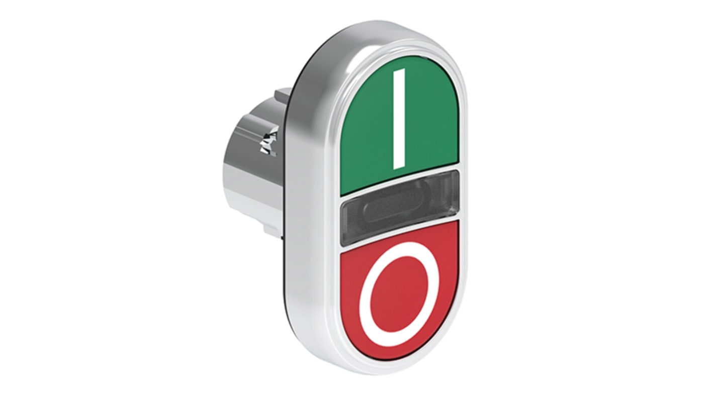 Pulsante instabile Lovato LPSBL7123, ovale, verde/rosso, diametro foro 22 mm, grado di protezione IP66/IP67/IP69K.