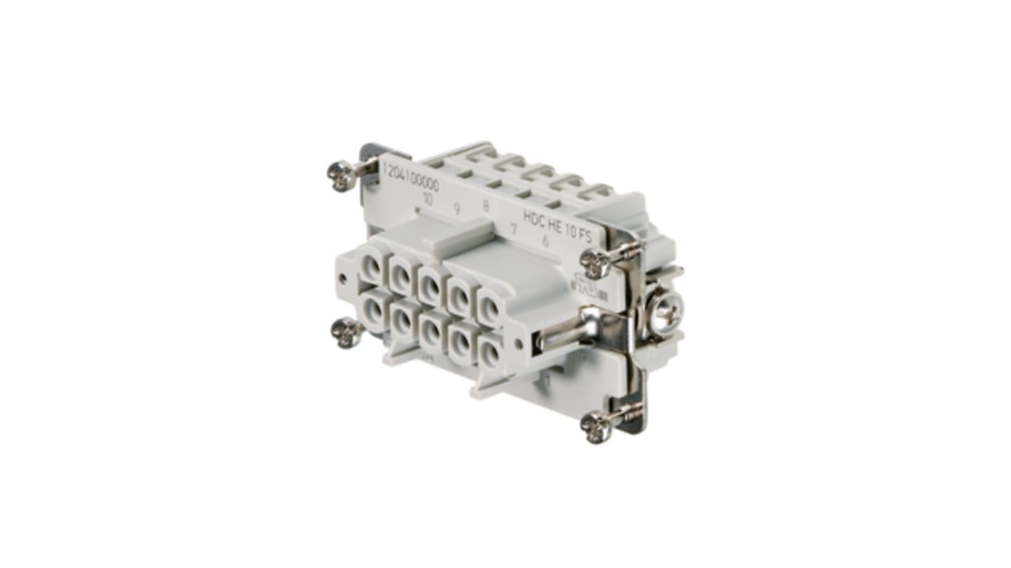 Weidmüller - 1204100000 Inserto connettore femmina serie HE 16A 10 vie per collegamenti industriali affidabili.