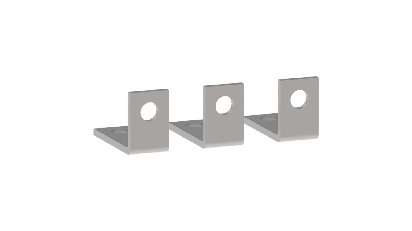 Terminale angolare per contattori a 3 poli Schneider Electric LA9G3681, compatibile con Giga LC1G115-225, operante da -40 a 60 °C. Set di 3 unità.