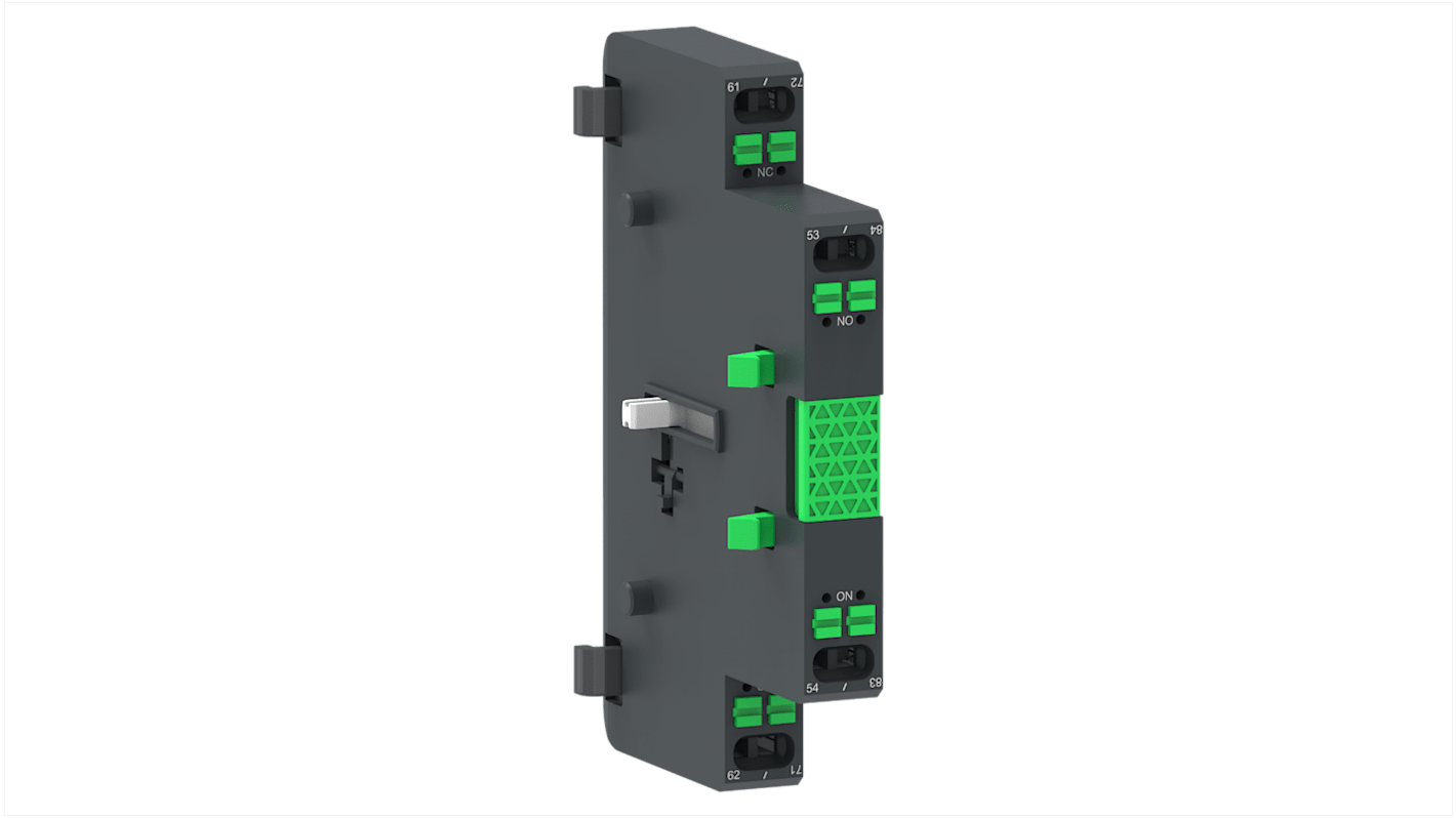 Blocco di contatti ausiliari Schneider Electric LAG8N203, 2 contatti NO, montaggio laterale, 500 V, 10 A. Compatibile con TeSys.