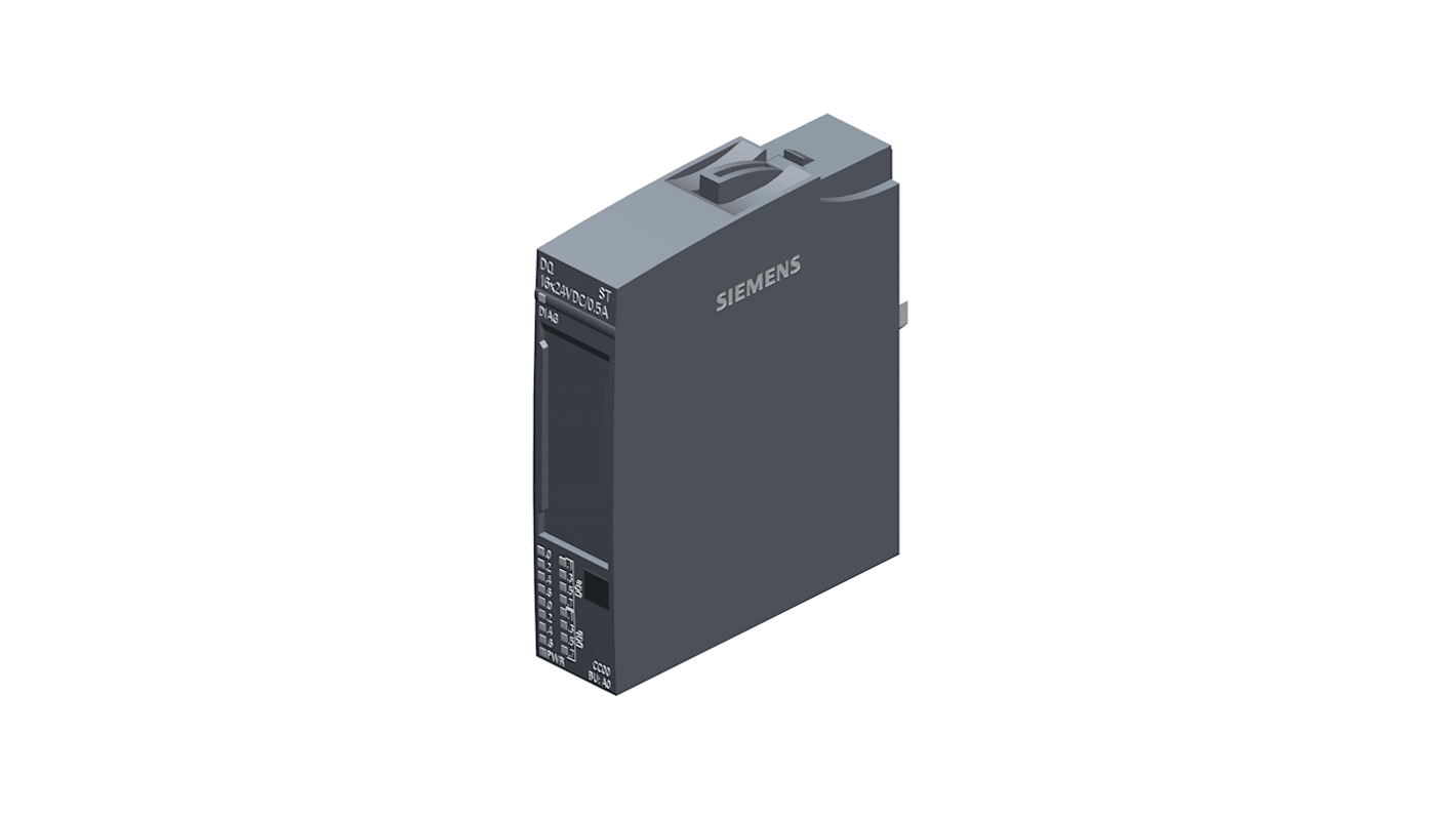 Modulo di uscita digitale Siemens 6ES71326BH012BA0 per sistema I/O SIMATIC, 16 uscite, dimensioni 15 x 73 x 58 mm.