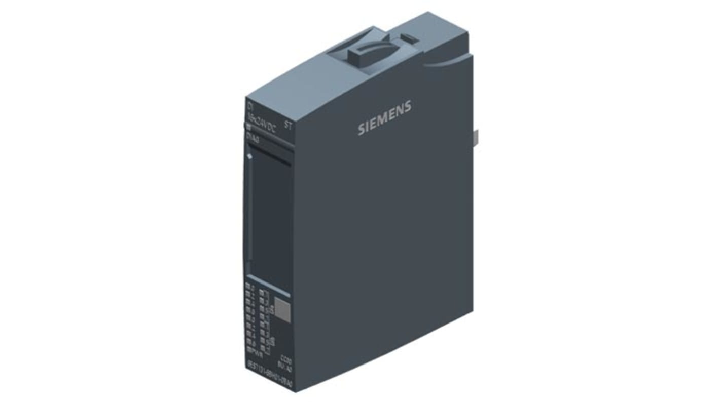 Modulo di uscita digitale Siemens 6ES71326FD002BB1, 4 uscite, alimentazione 230 V, dimensioni 15 x 73 x 58 mm.