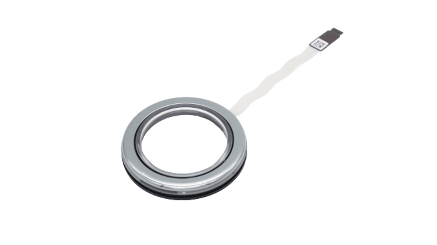 Interruttore a pulsante luminoso Omron W7BB-X01-2, design sottile, illuminazione halo, montaggio senza viti, grado di protezione IP40.