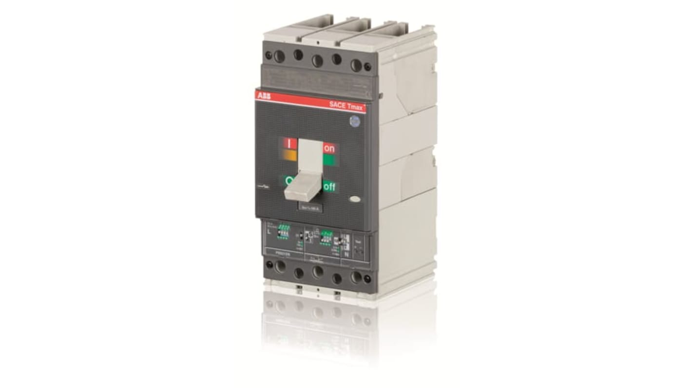 Interruttore automatico MCCB fisso ABB, tre poli, 320 A, 690 V CA, dimensioni 105x205x103,5 mm, durata elettrica 6000 cicli.