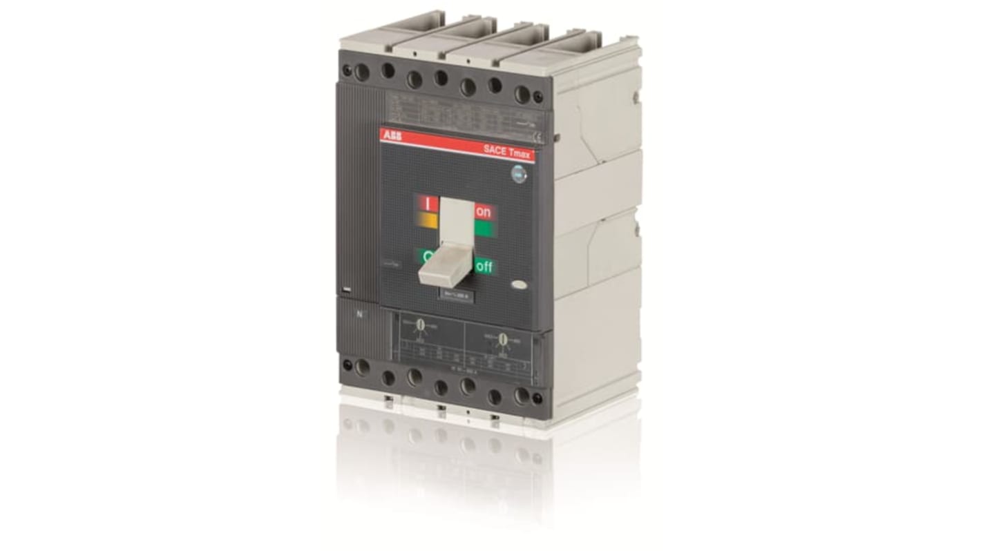 Interruttore automatico MCCB fisso ABB, 50 A, 690 V CA, 4 poli, dimensioni 140x205x103,5 mm, durata elettrica 8000 cicli.