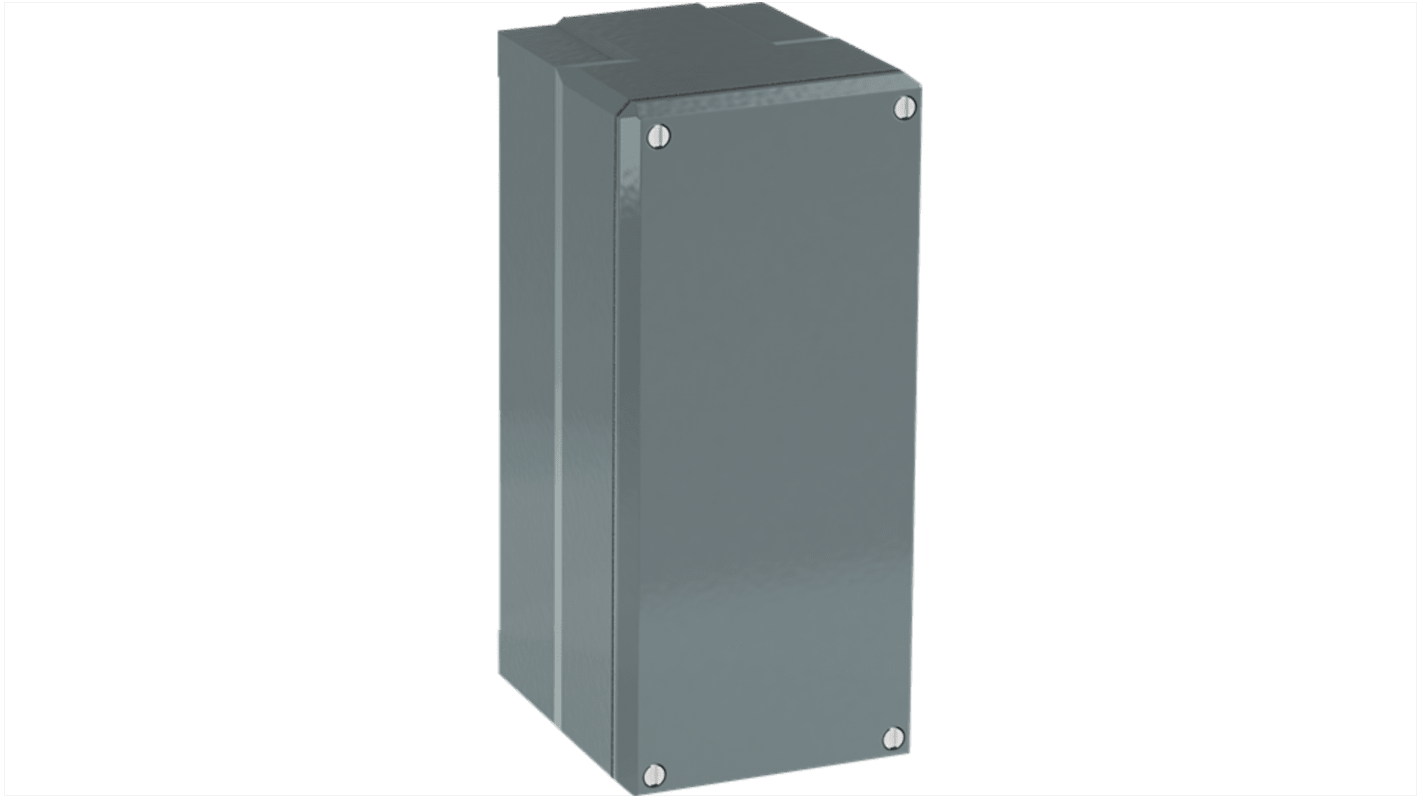 Scatola per pulsante ABB in alluminio, grigia, dimensioni 195 x 87 x 100 mm, grado di protezione IP66, per 3 fori.