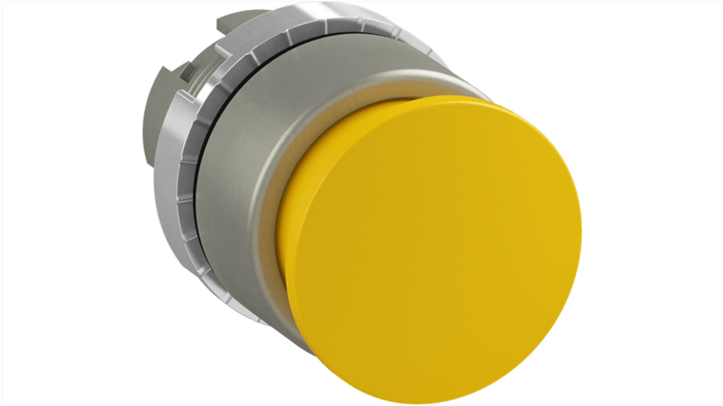 Pulsante a fungo instabile ABB, serie 1SFA1, giallo, 28 mm, azione momentanea, grado di protezione IP66.