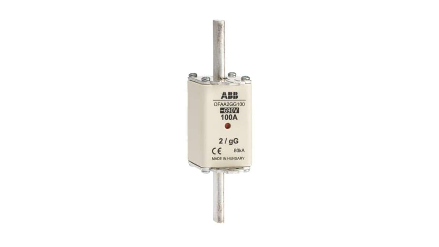 Fusibile linguette ABB 315A, dimensioni 150 x 50 x 72 mm, per protezione da sovracorrente e cortocircuito, tensione 690 V.