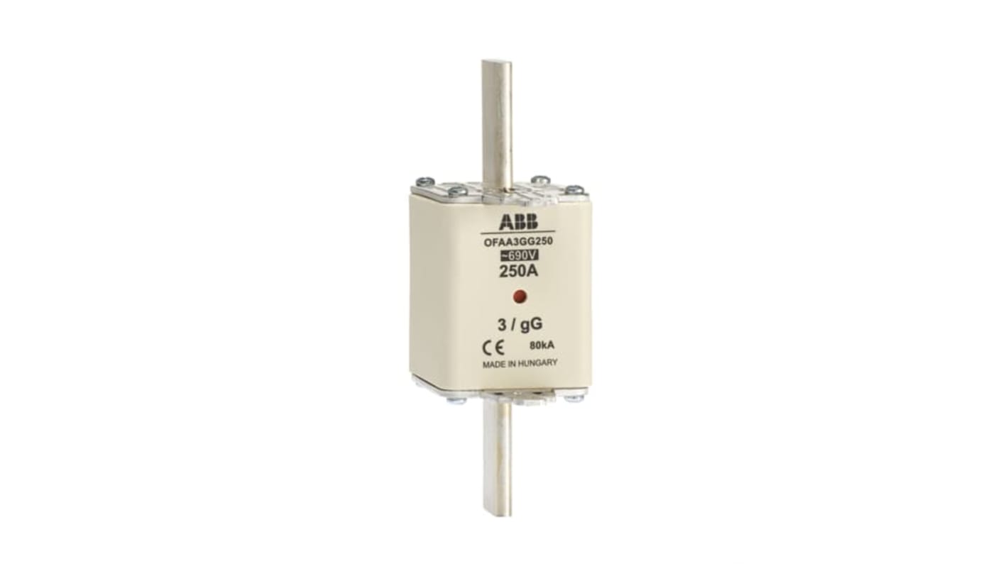 Fusibile ABB gG HRC 355A, dimensioni 150 x 51 x 84 mm, per protezione da sovracorrente e cortocircuito, montaggio DIN.