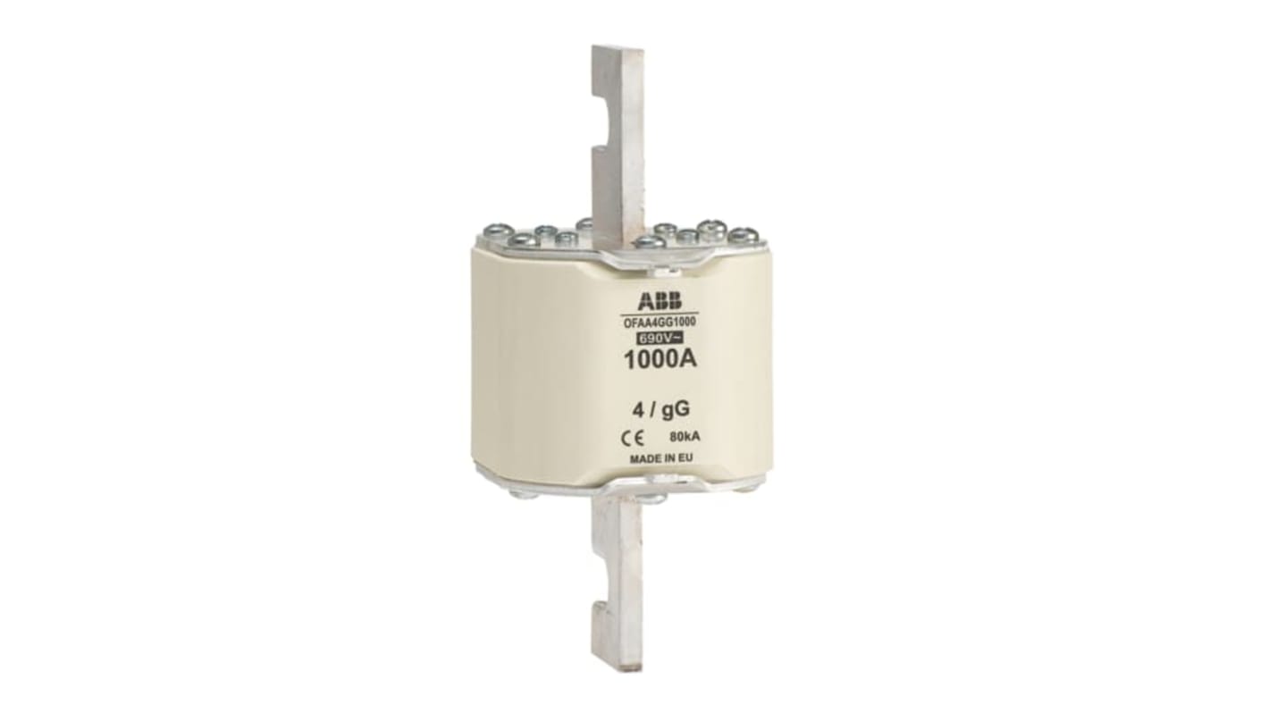 Fusibile ABB 800A con linguette, dimensioni 200 x 89 x 119 mm, per protezione da sovracorrente e cortocircuito.