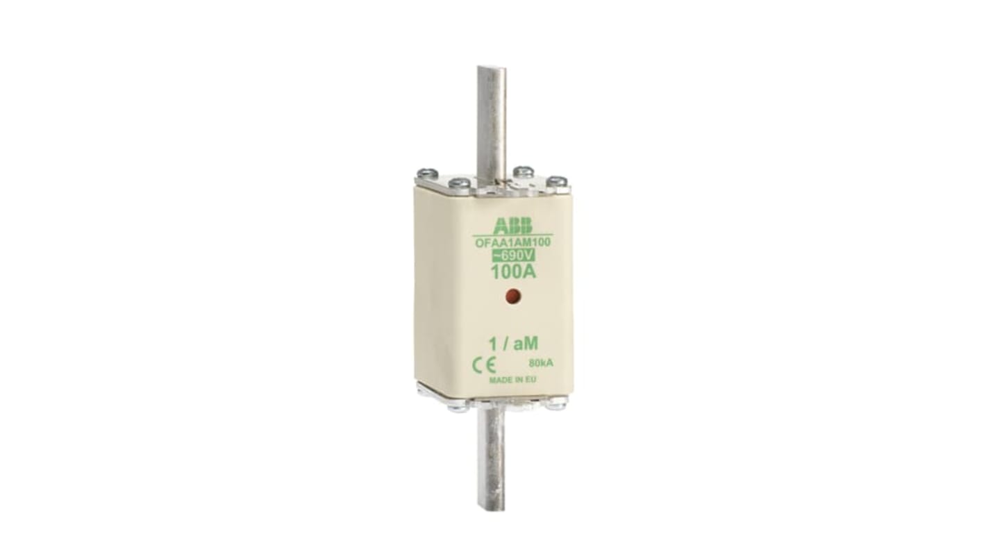Fusibile ABB aM HRC 50A, 690V, dimensioni 135 x 30 x 65mm, per protezione in ambienti industriali. Codice 1SCA022701R2070.