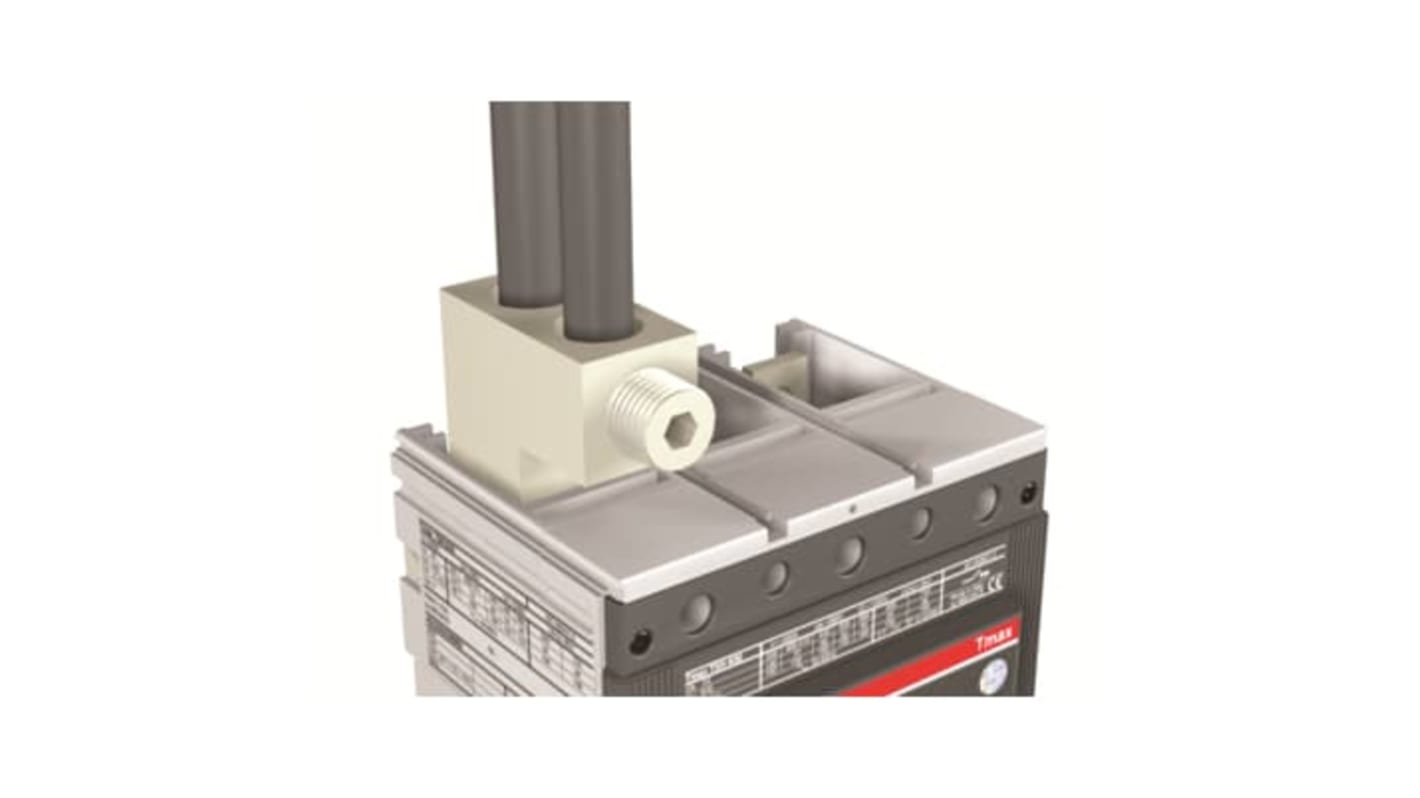 Terminale frontale ABB S6 T6, kit da 8 pezzi per MCB a quattro poli, compatibile con cavi da 240 mm². Codice 1SDA013923R1.