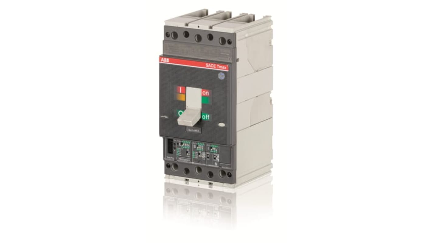Interruttore automatico MCCB ABB, tre poli, 160 A, 690 V CA, dimensioni 105x205x103,5 mm, durata elettrica 8000 cicli.