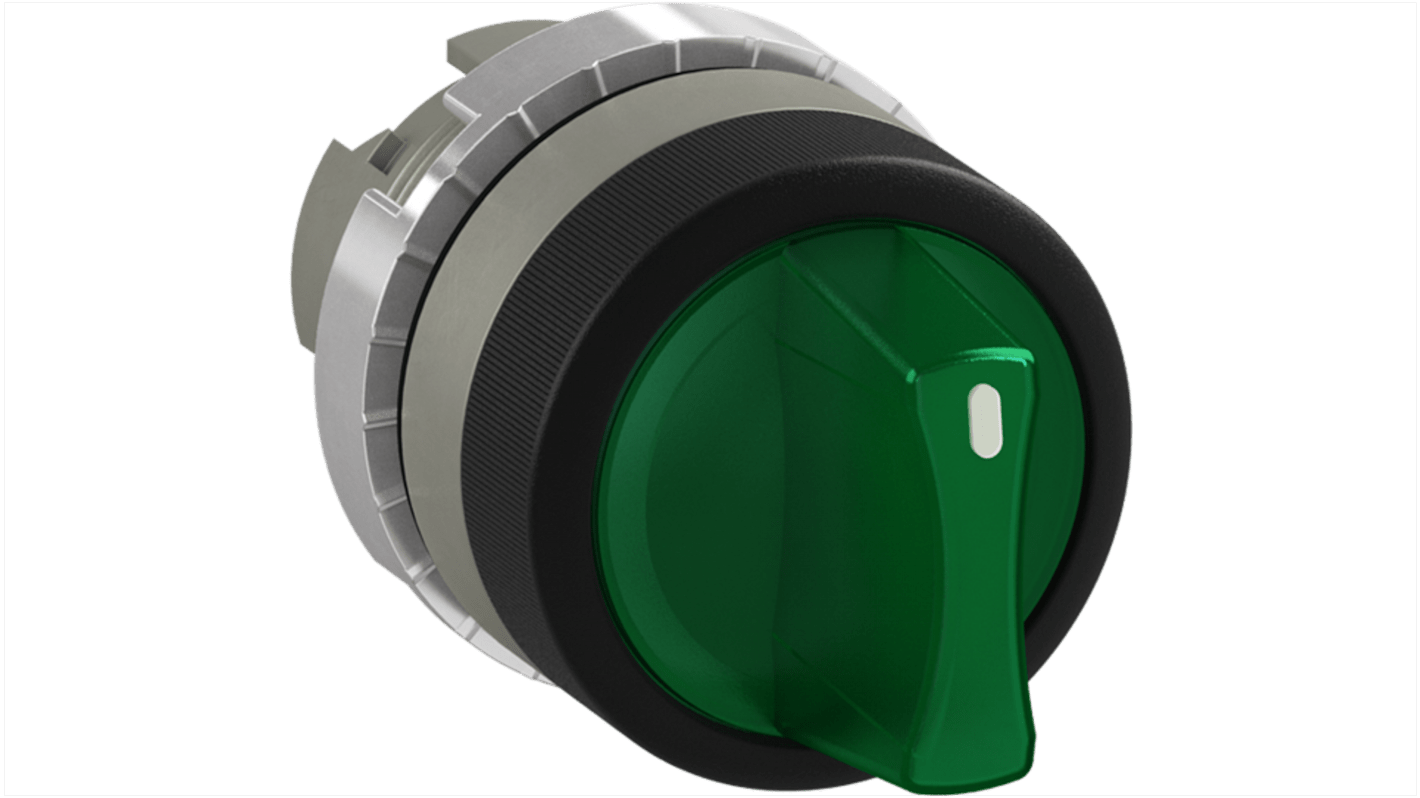 Pulsante a fungo mantenuto ABB, verde, rotondo, IP66, serie 1SFA1, attuatore con impugnatura corta.