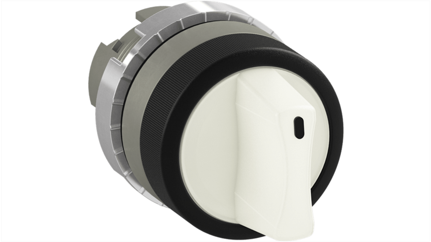 Pulsante a fungo mantenuto ABB 1SFA184597R9105, bianco, rotondo, grado di protezione IP66, impugnatura corta.