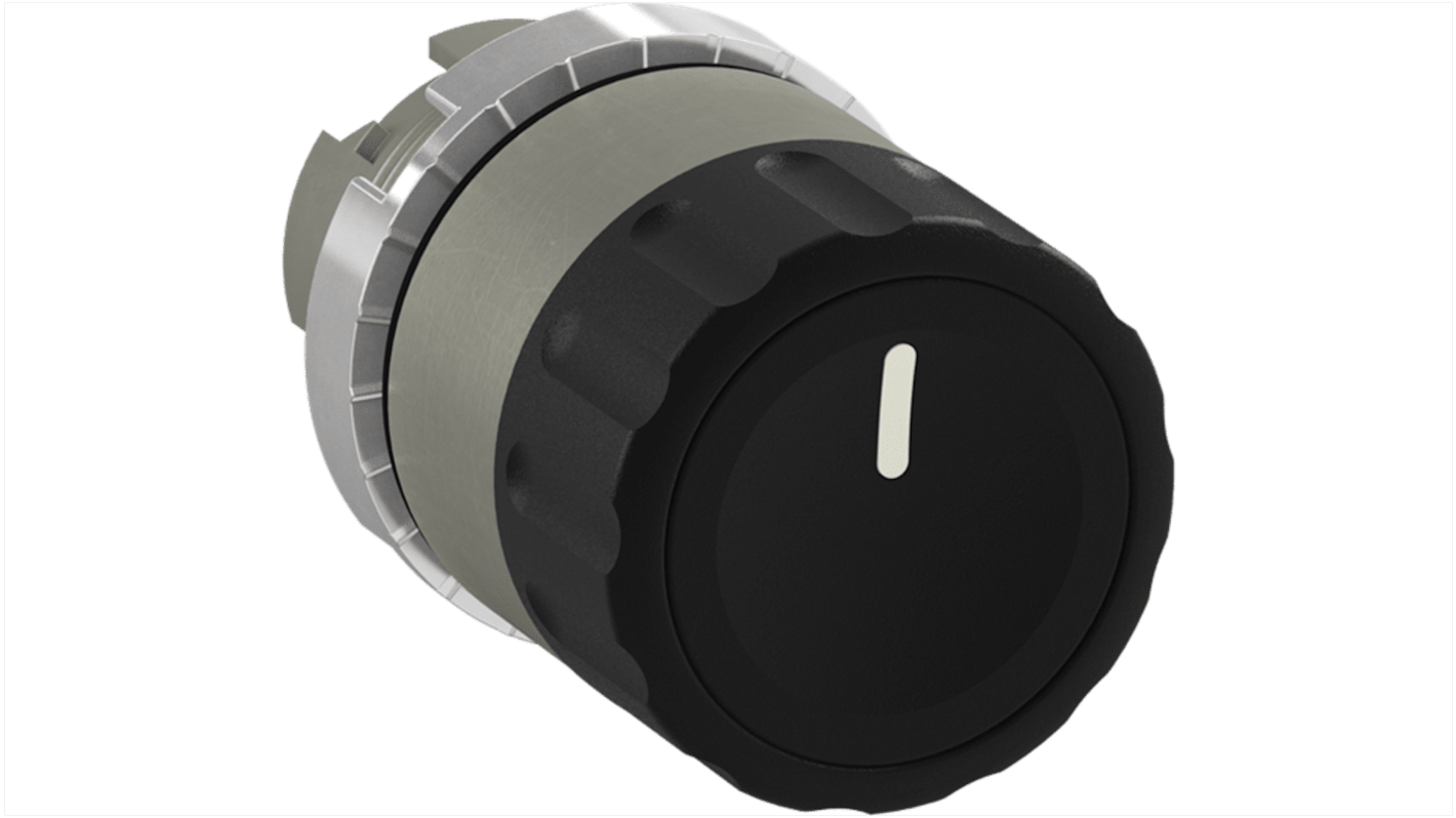 Pulsante a fungo ABB 1SFA184693R9006, rotondo e nero, con attuazione mantenuta e grado di protezione IP66.