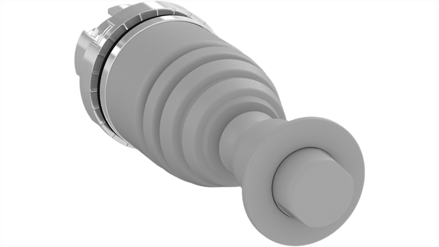 Pulsante a fungo mantenuto ABB 1SFA184709R9006, grigio, rotondo, IP66, attuazione a pulsante con funzione di blocco.
