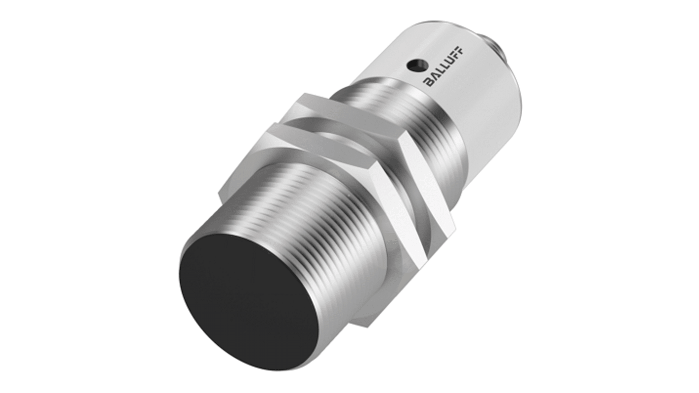 Sensore di prossimità cilindrico BALLUFF BES01EA, PNP, M30, rilevamento 12 mm, IP67, connettore M12 a 4 pin.