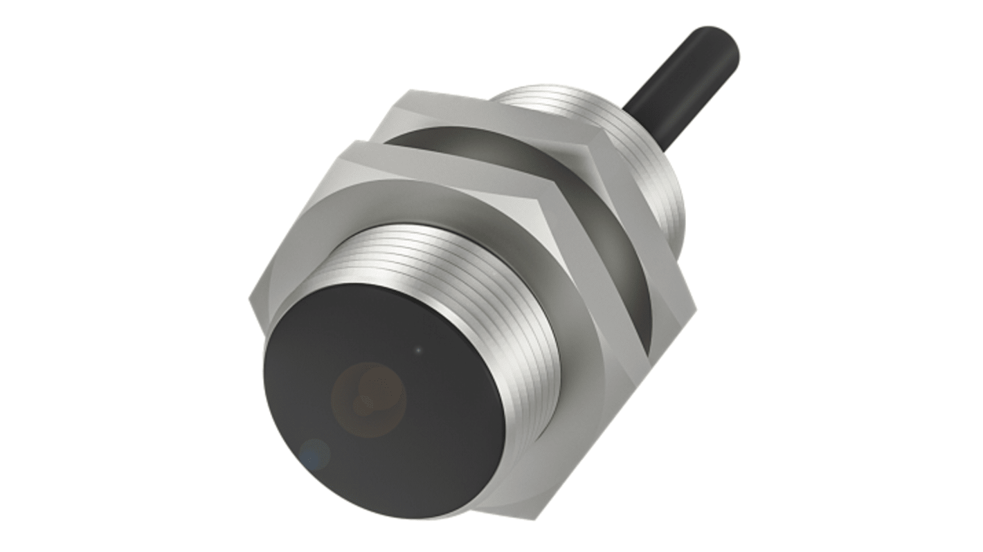 BALLUFF BES0597, sensore di prossimità cilindrico PNP M18, rilevamento 4 mm, IP68, montaggio non a filo, dimensioni 18 x 35 mm.