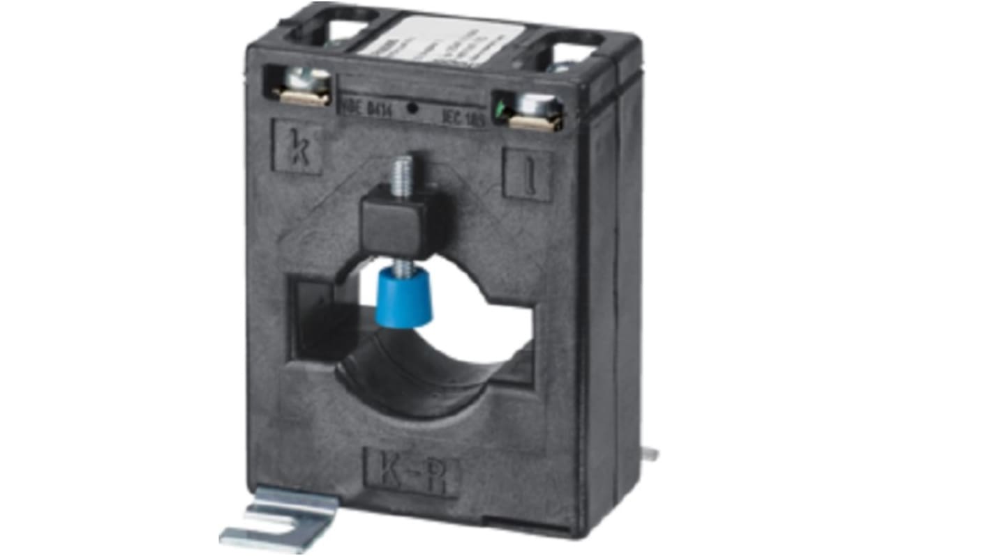 Trasformatore di corrente Hager SRI03005, ingresso 200 A, uscita 5 A, montaggio su guida DIN, indice di protezione IP10.