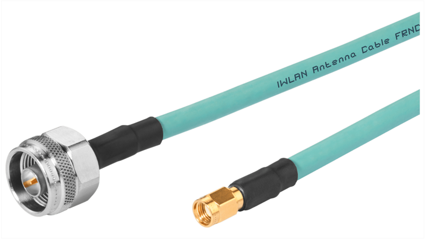 Cavo coassiale Siemens 6XV18755CE30, 0,3 m, con connettori Tipo N maschio e RP-SMA maschio, impedenza 50 Ω, per antenne IWLAN.