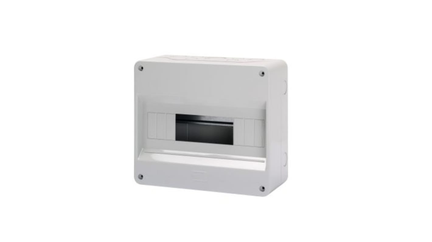 Contenitore impermeabile Gewiss GW40028 per cablaggi ordinati, 16 vie, 125 A. Sportello trasparente, morsettiere unipolari e bipolari. Integrabile con arredamento, privo di alogeni.