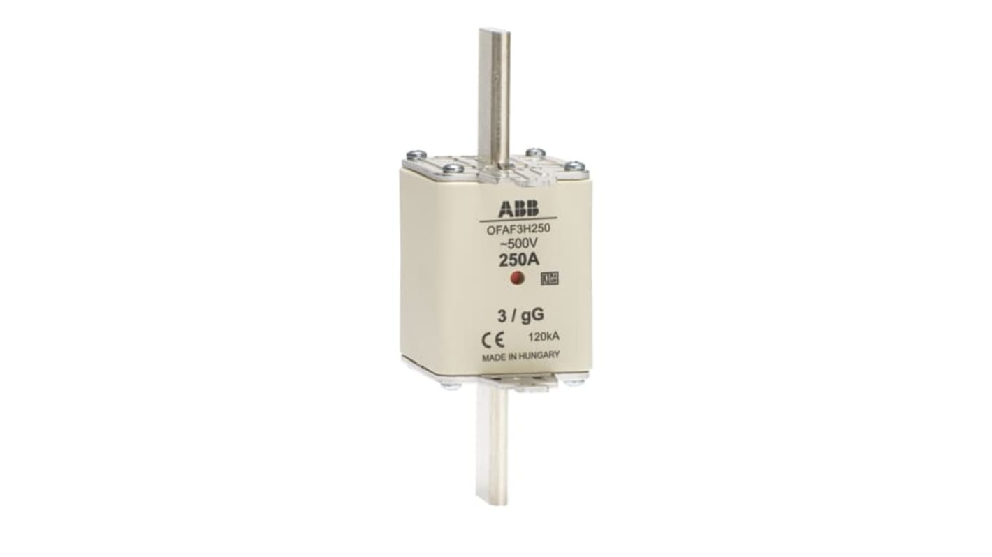 Fusibile ABB 1SCA022627R7160, 630 A, 150 x 70 x 84 mm, tensione 500 V, per protezione da sovracorrente e cortocircuito.