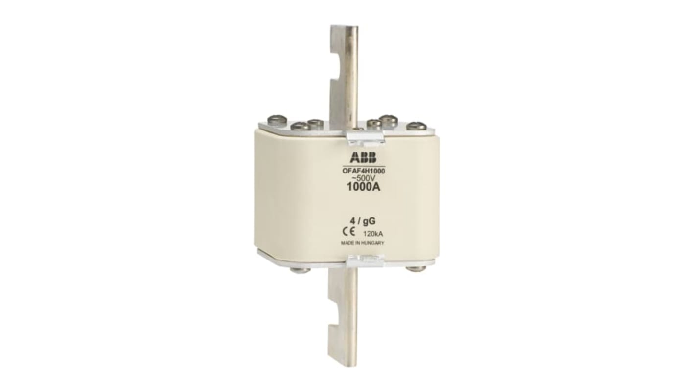 Fusibile ABB 800A con linguette, dimensioni 200 x 68 x 119 mm, per protezione da sovracorrente e cortocircuito.