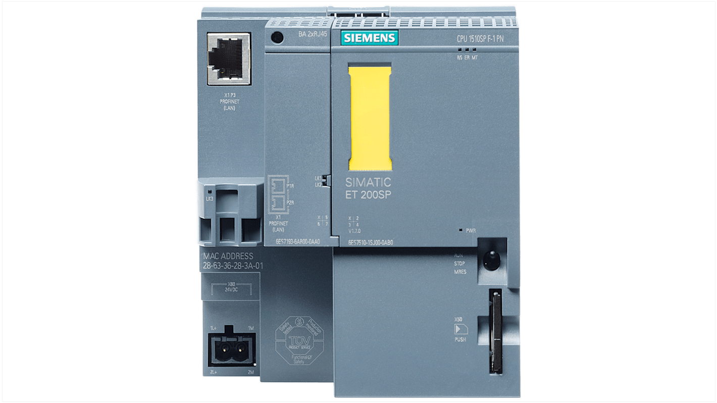 CPU PLC Siemens 6AG15101SJ012AB0 SIPLUS ET 200SP, 20 ingressi/uscite, 24 V CC, interfaccia IRT PROFINET.