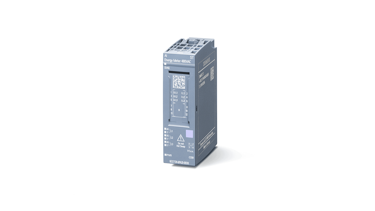 Modulo di ingresso analogico Siemens 6AG21346PA204BD0 per ET 200SP, 480 V c.a., dimensioni 73 x 20 x 58 mm.