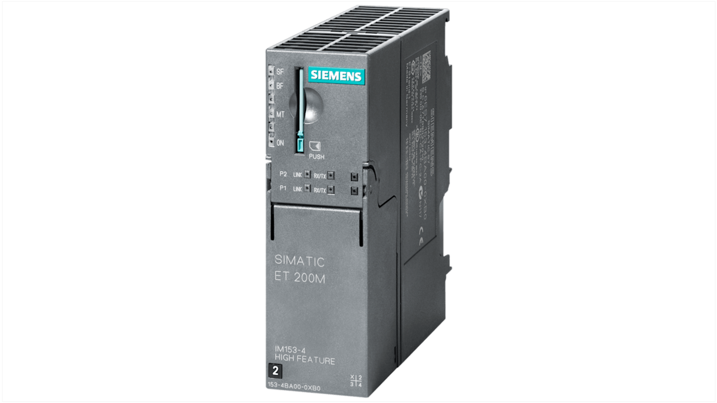 Modulo I/O Siemens 6ES71534BA000XB0 per ET 200M, compatibile con SIMATIC DP, dimensioni 125 x 40 x 118 mm, grado di protezione IP20.